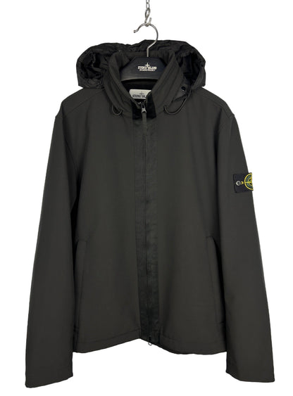 Giacca Prototipo Soft Shell-R nero con zip e cappuccio Stone Island nuovo - Taglia L