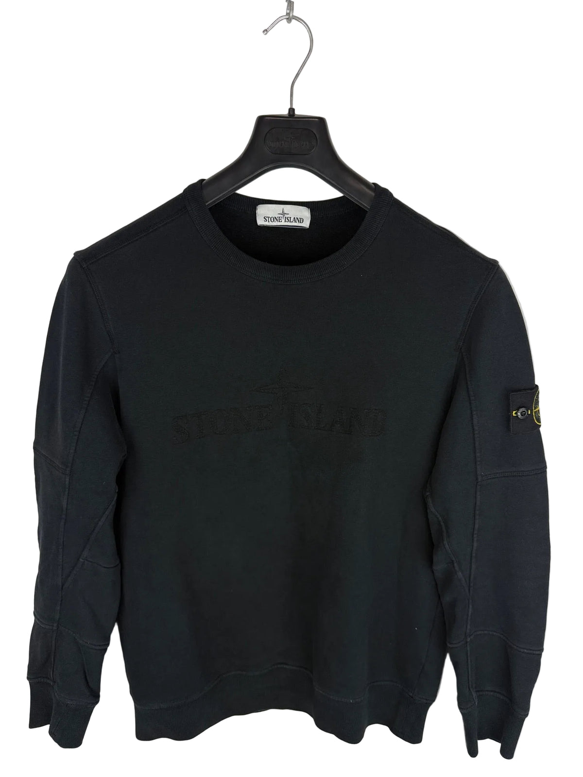 Felpa nera con logo Stone Island - Taglia M