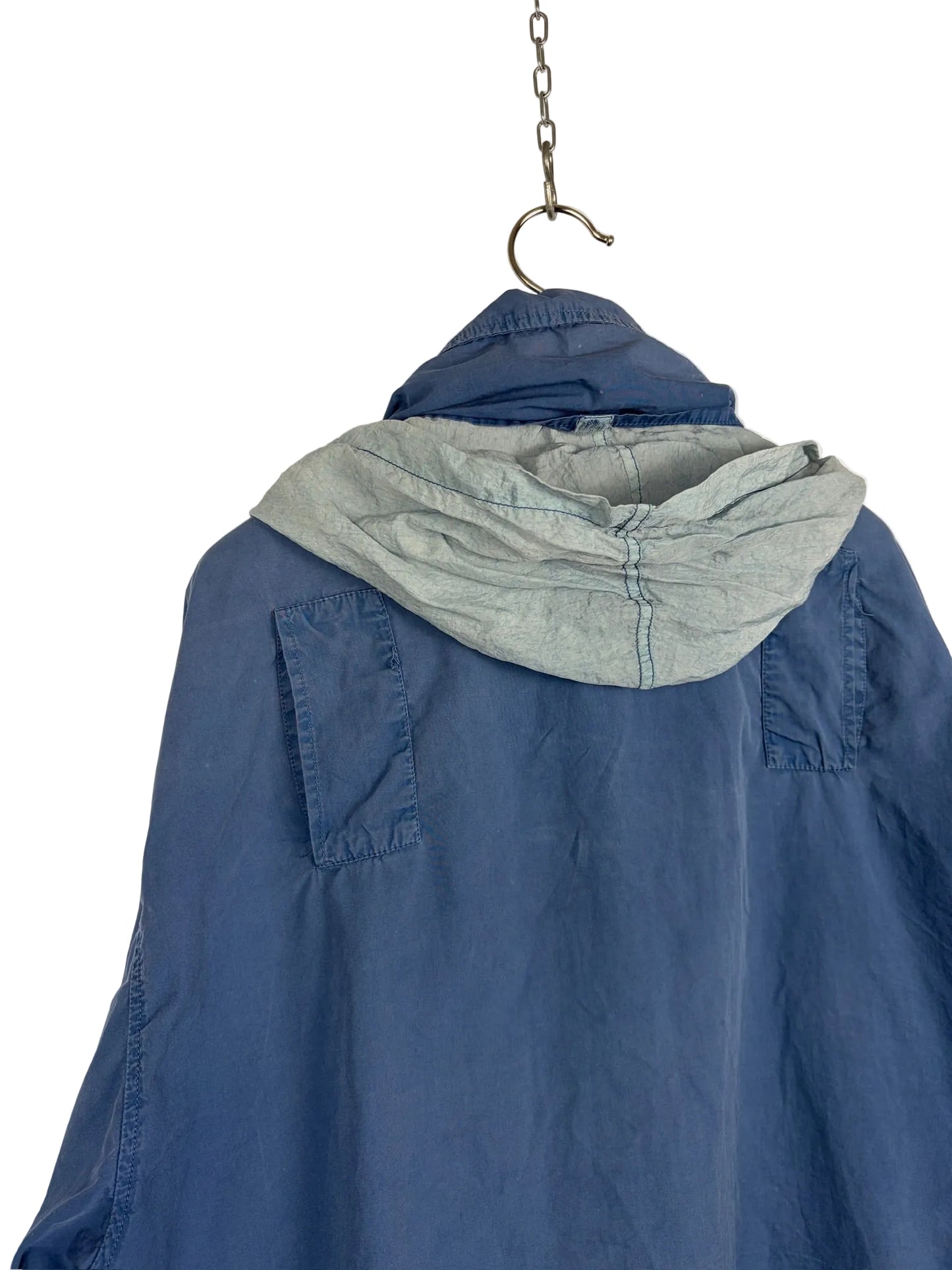 Giacca blu con chiusura zip e bottoni e cappuccio Boneville - Taglia XL