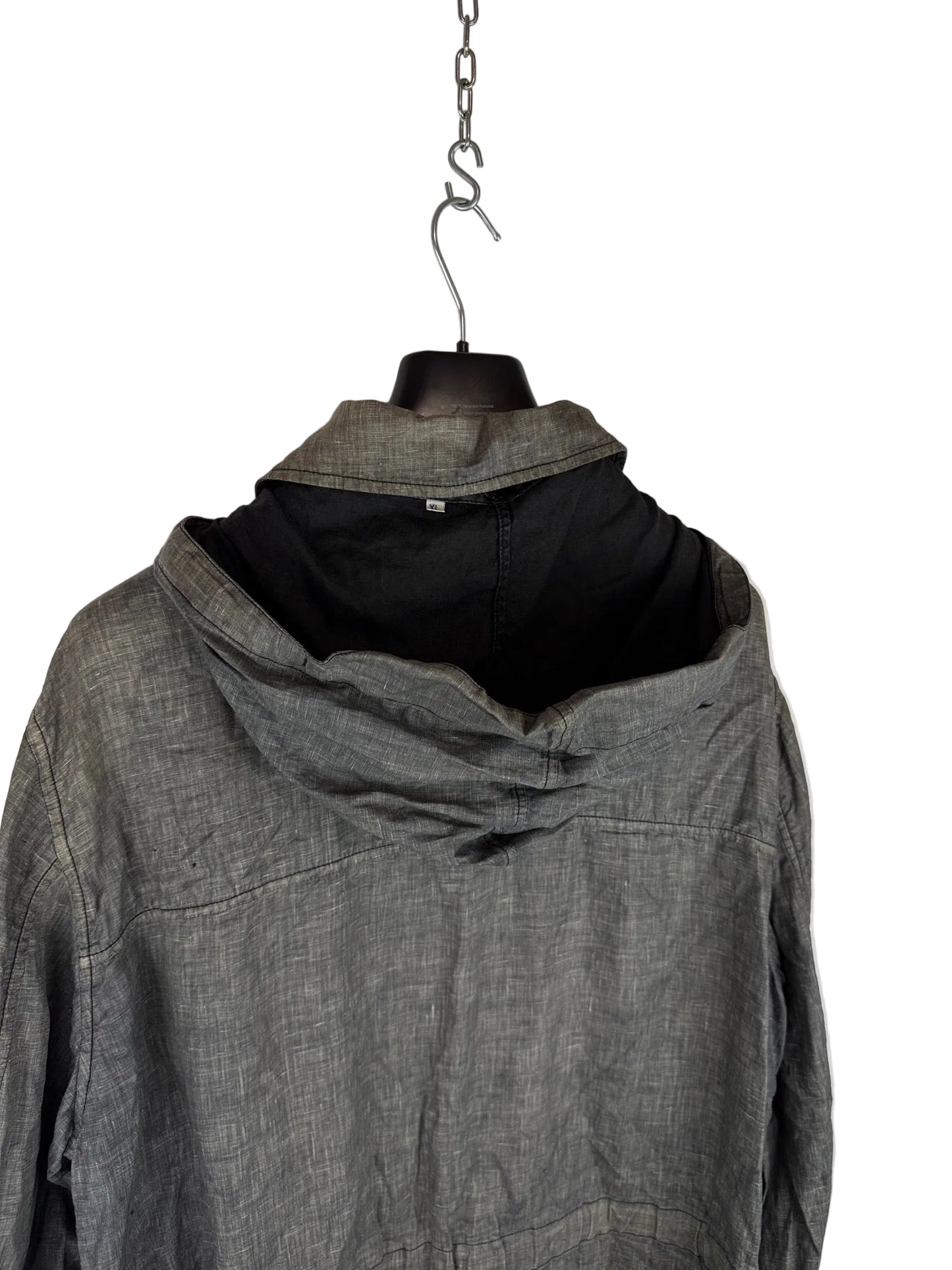 Giacca Vintage grigia in lino con chiusura a bottoni Stone Island - Taglia XL