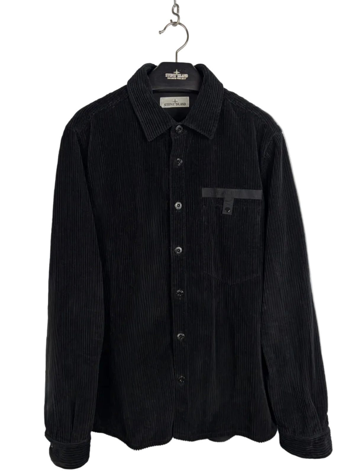 Black corduroy overshirt with zip closure - Stone Island - Size L
