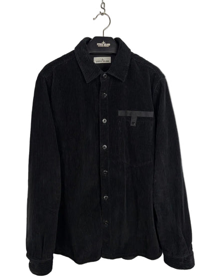Black corduroy overshirt with zip closure - Stone Island - Size L
