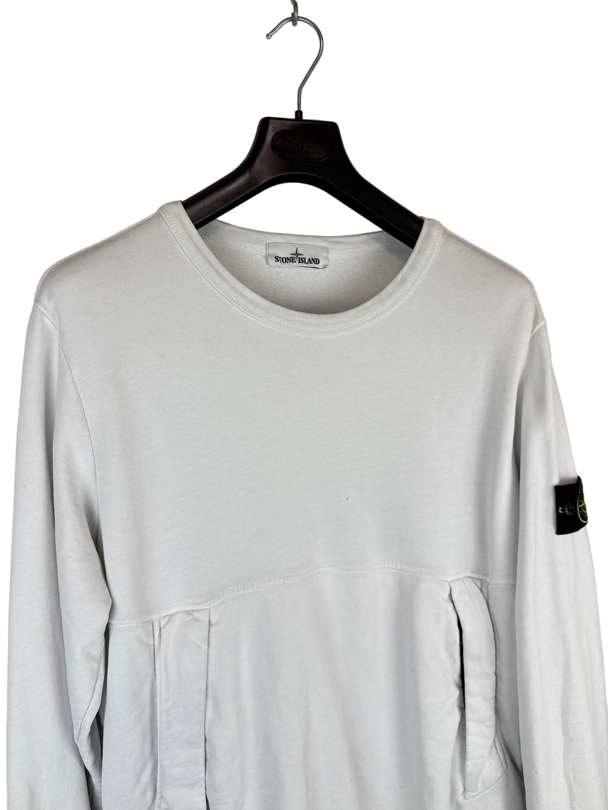 Felpa bianca con tasca frontale Stone Island - Taglia L