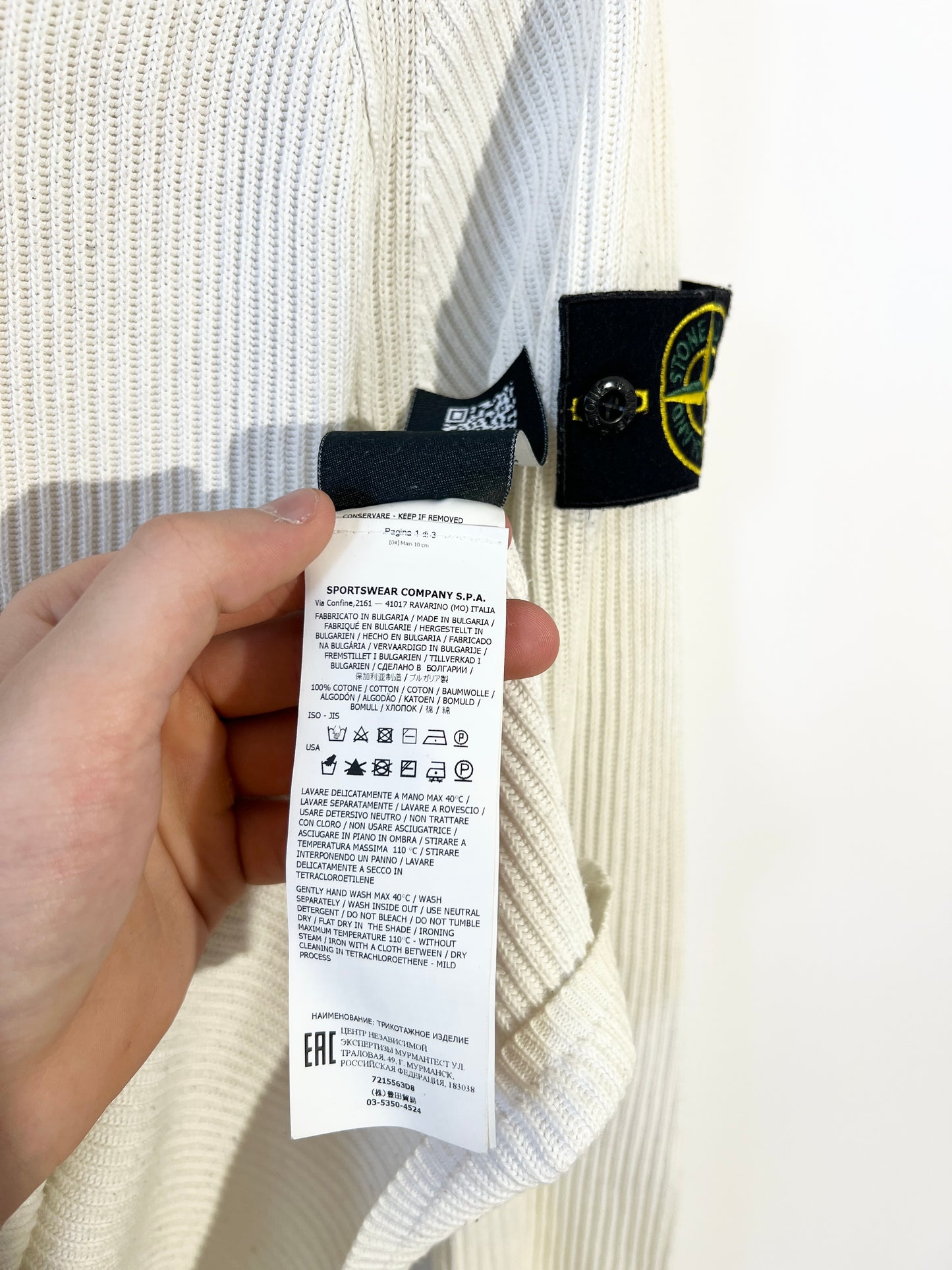 Maglione bianco Stone Island - Taglia M