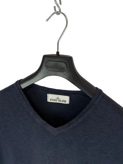 Maglione blu con scollo a V Stone Island - Taglia XL