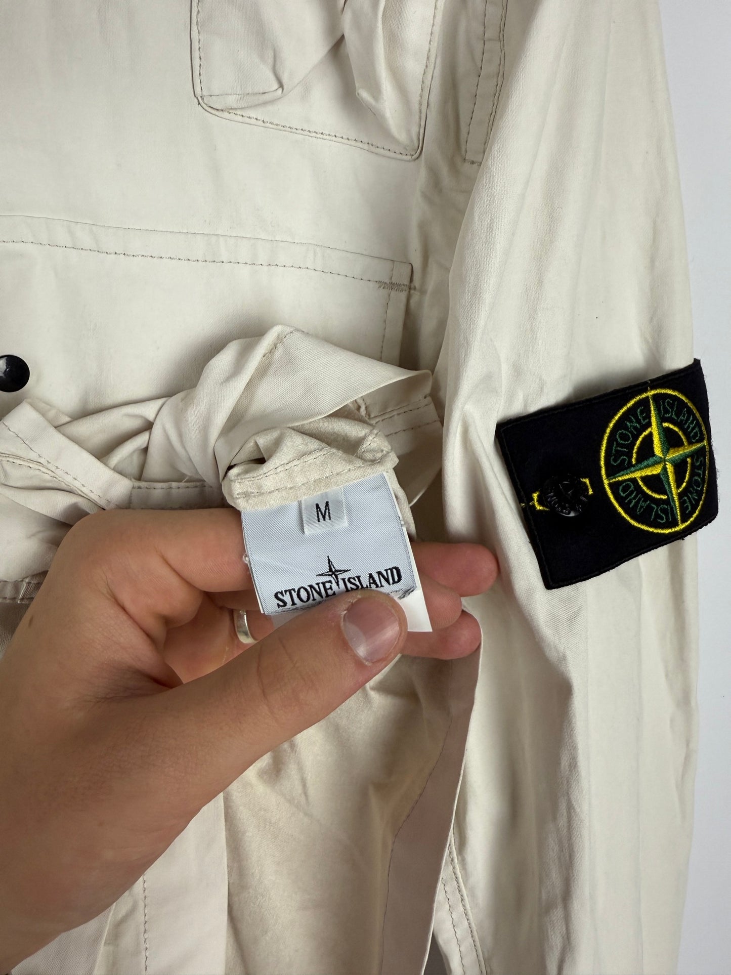 Giacca bianco-panna Canvas Placcato Stone Island - Taglia M