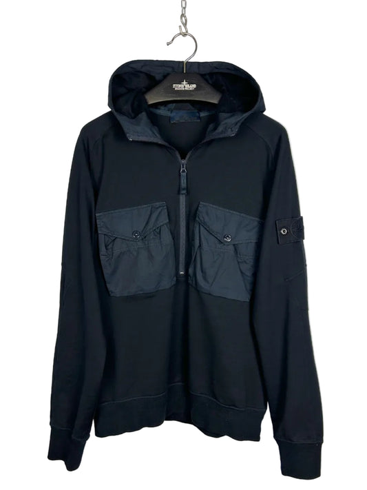 Felpa a mezza zip con cappuccio Ghost blu navy Stone Island - Taglia M