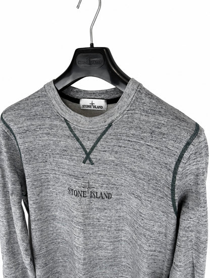 Maglione grigio mélange con logo Stone Island - Taglia M