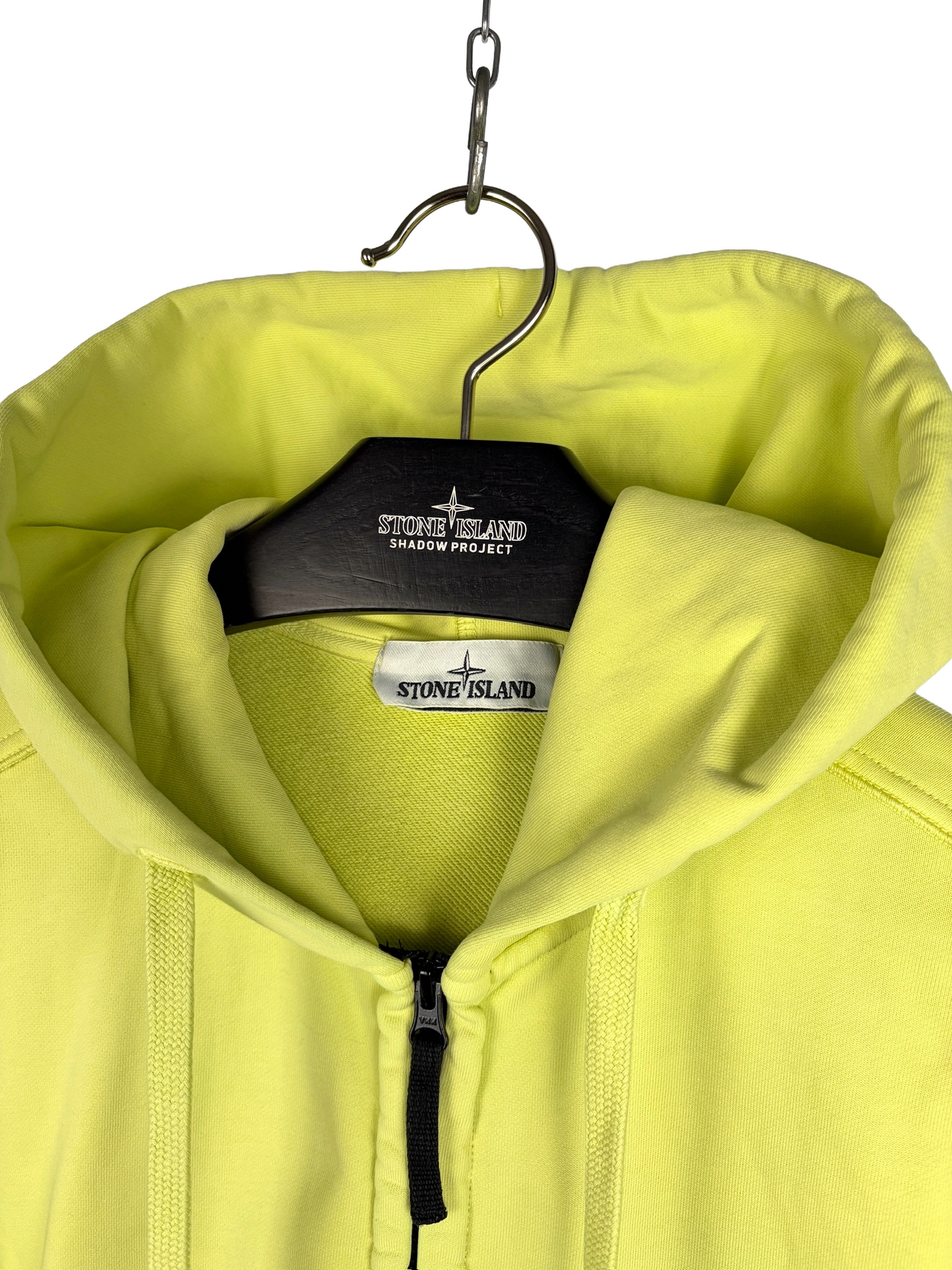 Felpa gialla con zip e cappuccio Stone Island - Taglia L