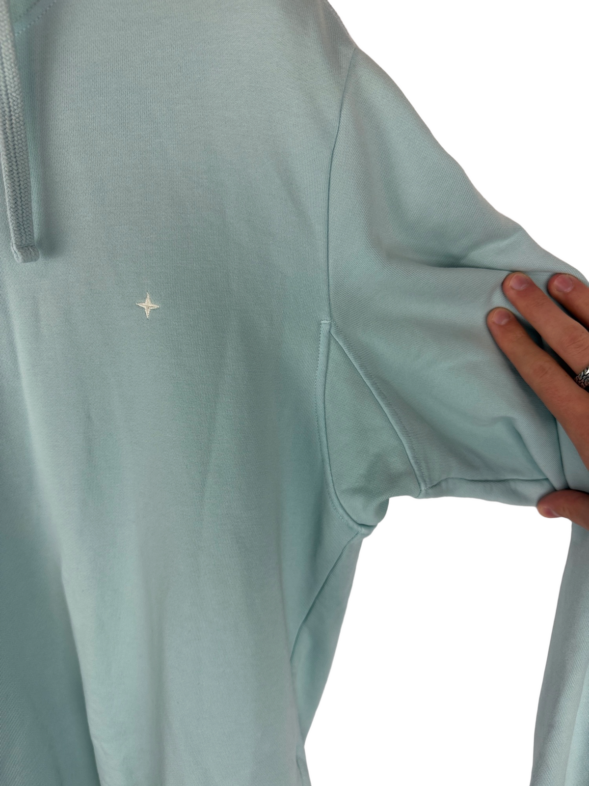 Felpa turchese con cappuccio Stellina Stone Island - Taglia M