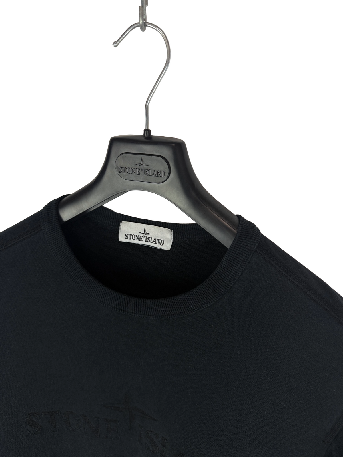 Felpa nera con logo Stone Island - Taglia M