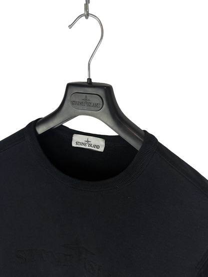 Felpa nera con logo Stone Island - Taglia M