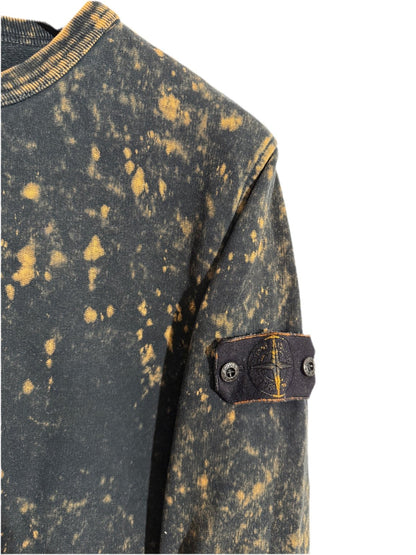 Felpa Stone Island nera e arancione con trattamento Off-Dye OVD - Taglia M