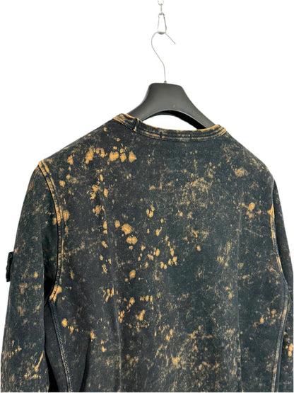Felpa Stone Island nera e arancione con trattamento Off-Dye OVD - Taglia M