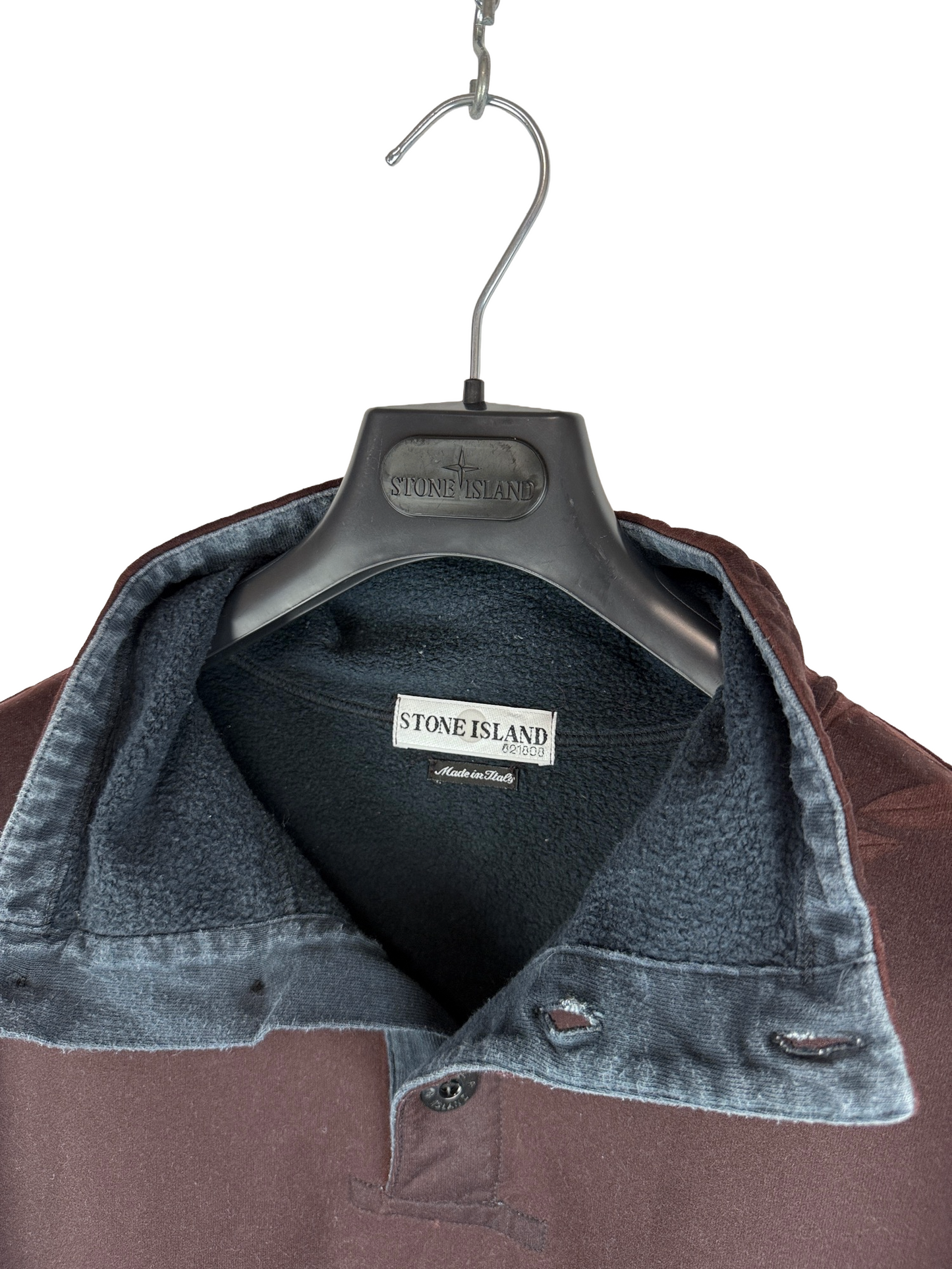 Felpa marrone con cappuccio e bottoni Vintage Stone Island - Taglia XL