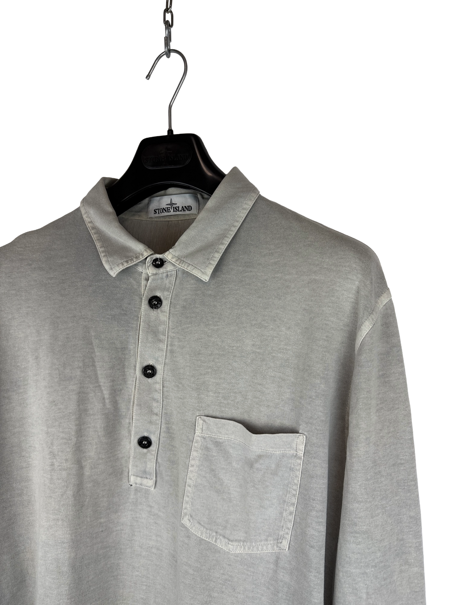 Polo grigia a maniche lunghe Stone Island - Taglia XXL