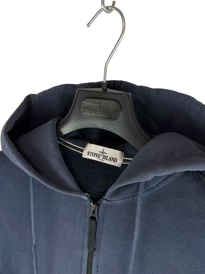Felpa con zip e cappuccio blu navy Stone Island - Taglia M