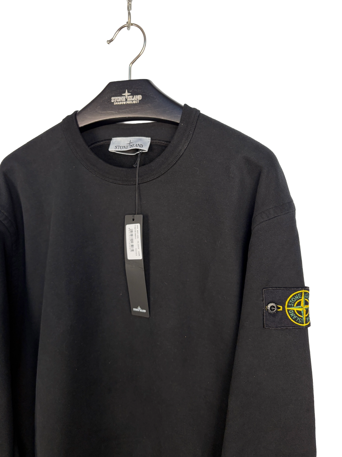 Felpa nera Stone Island (nuova con cartellino) - Taglia L
