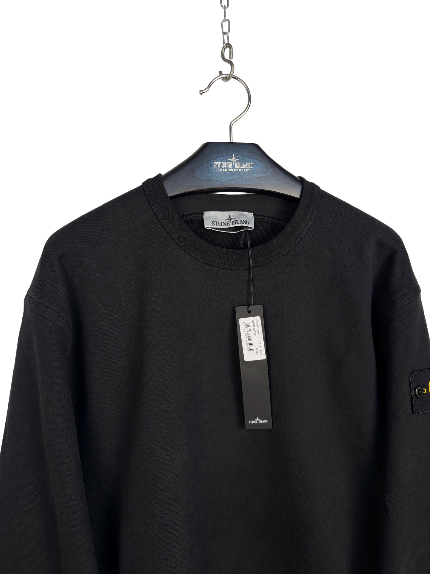 Felpa nera Stone Island (nuova con cartellino) - Taglia L