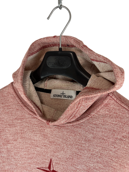 Felpa rosa con cappuccio e logo ricamato Stone Island - Taglia M