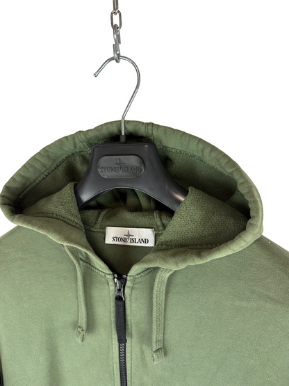 Felpa verde con zip e cappuccio Stone Island - Taglia S