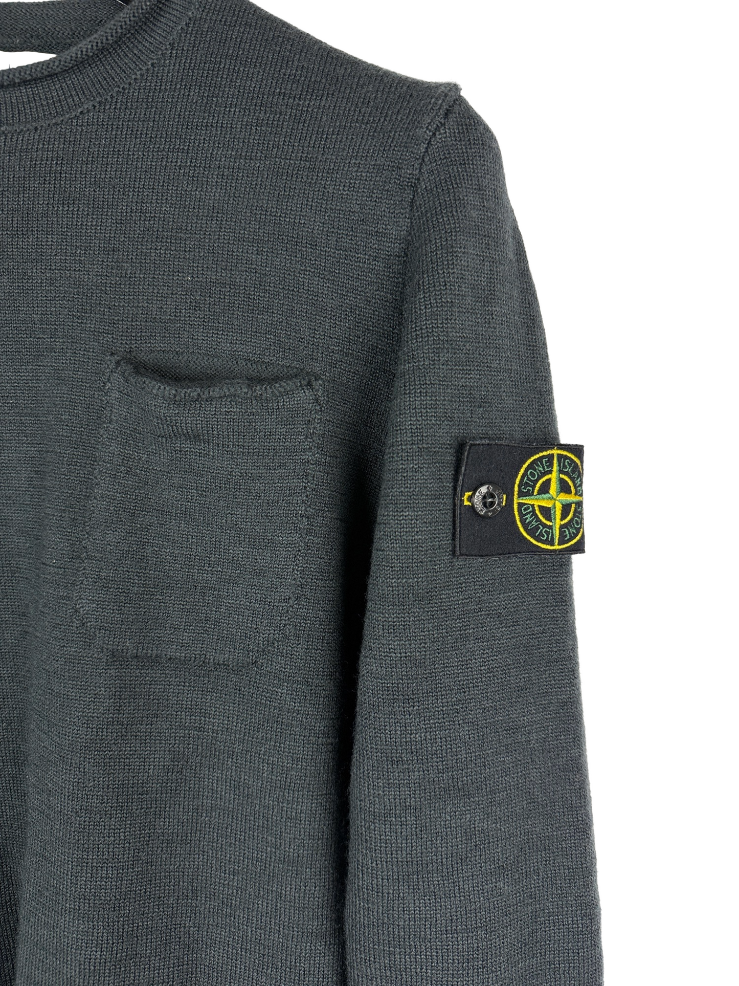 Maglione blu con taschino in lana Stone Island - Taglia M