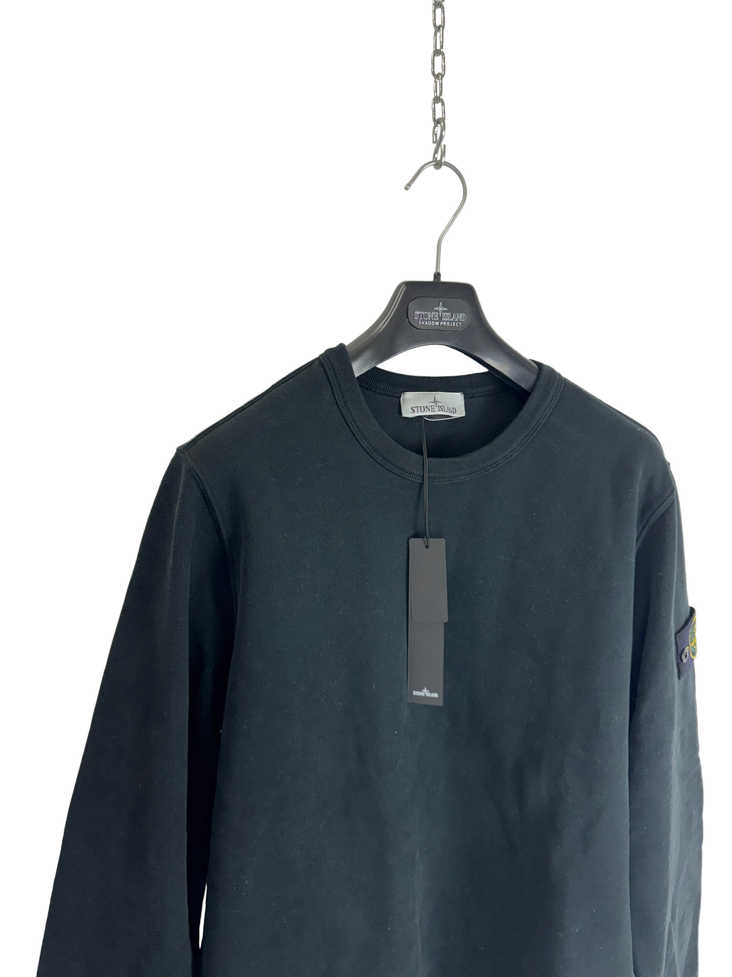 Felpa nera Stone Island (nuova con cartellino) - Taglia L