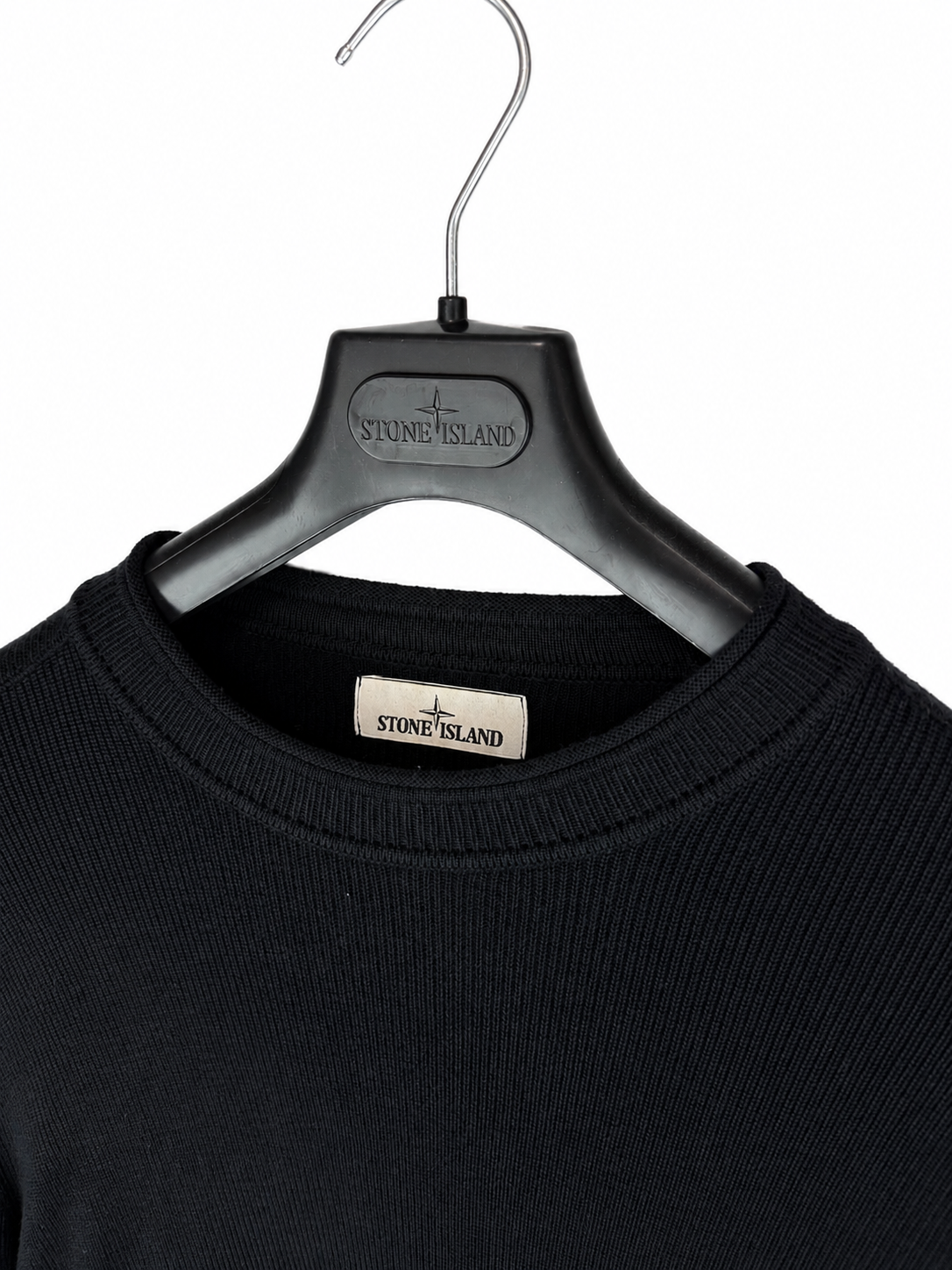 Maglione nero a coste Stone Island - Taglia S