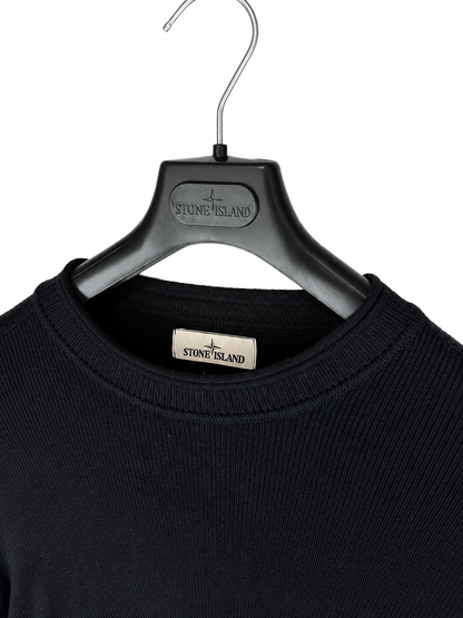 Maglione nero a coste Stone Island - Taglia S