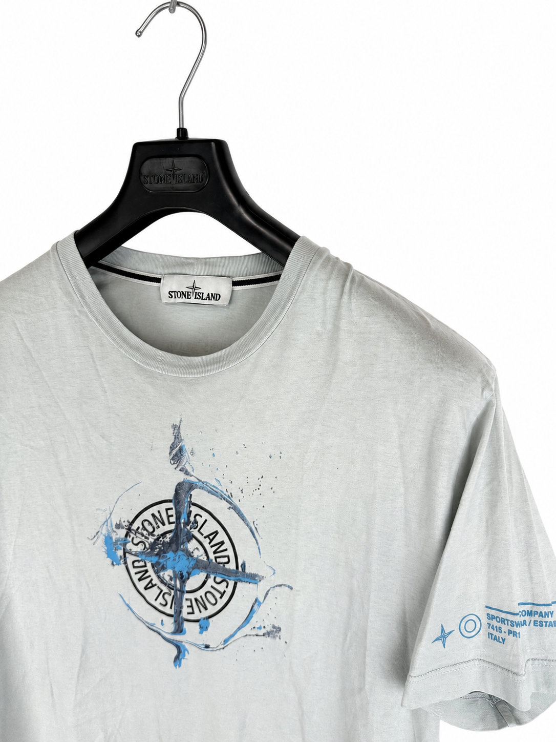 T-shirt azzurra con stampa Stone Island - Taglia L