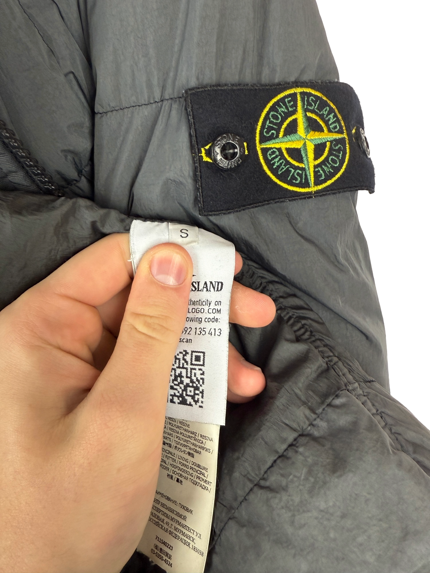 Giacca grigia Garment Dyed Crinkle Reps NY Down Stone Island - Taglia S