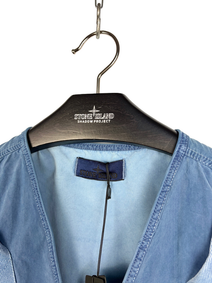 Giacca smanicato blu Denim Research Capo Campionario Stone Island (nuovo con cartellino) - Taglia L