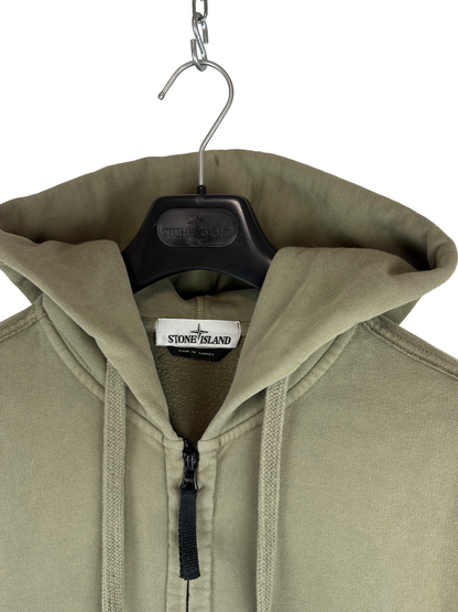 Felpa verde kaki con zip e cappuccio Stone Island - Taglia XL