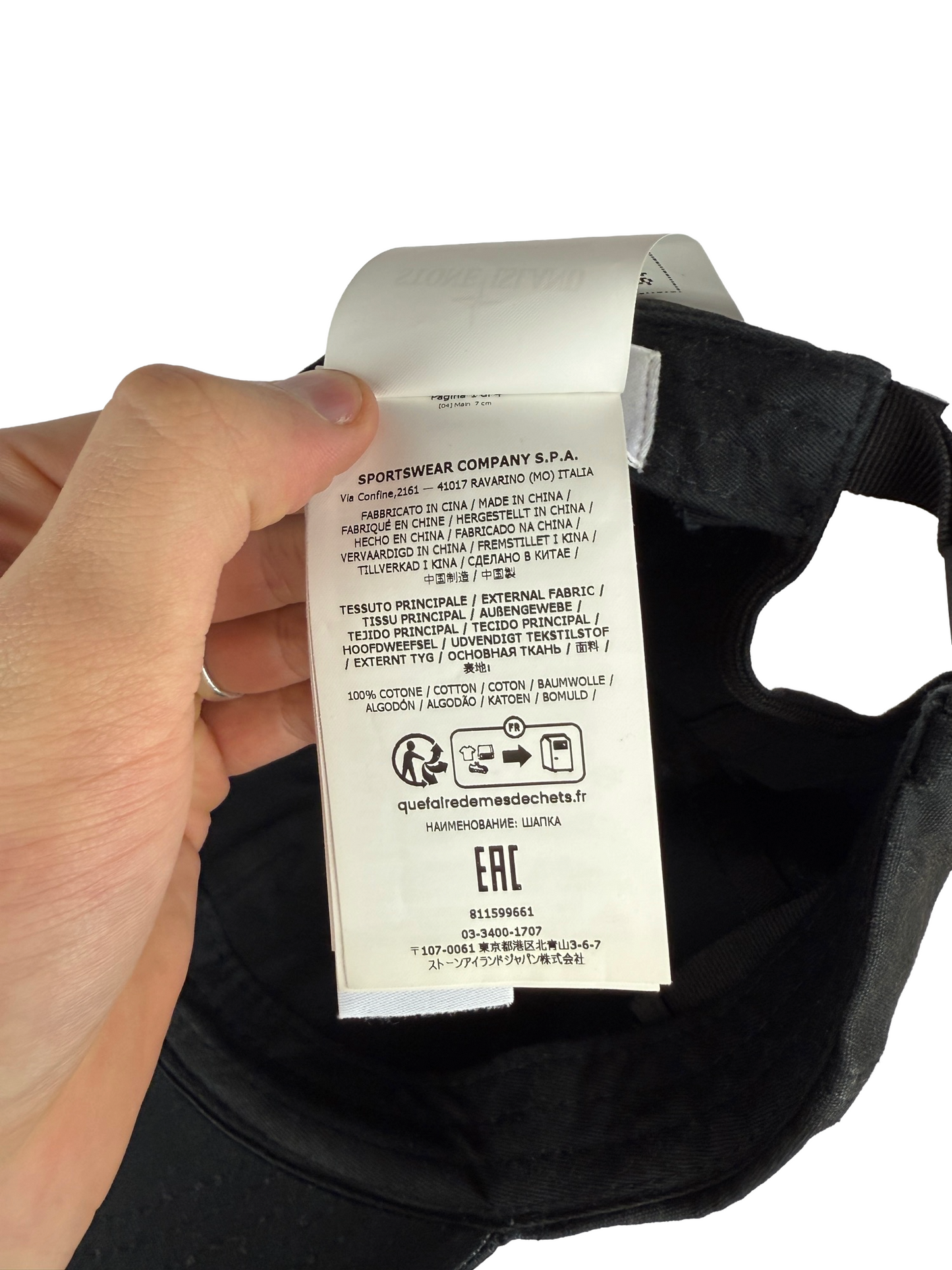 Cappello con visiera nero Stone Island - Taglia unica