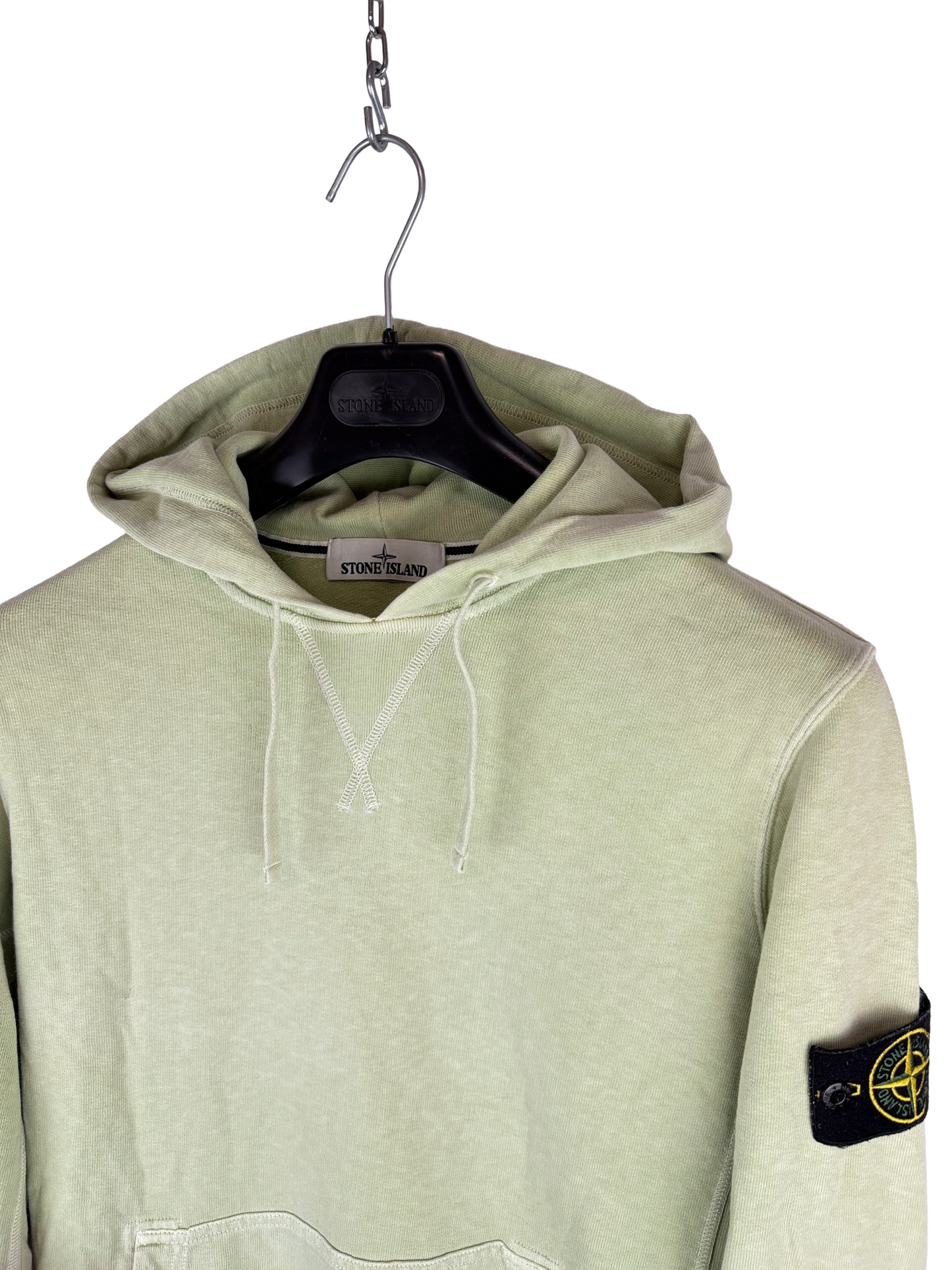 Felpa verde salvia con cappuccio Stone Island - Taglia M