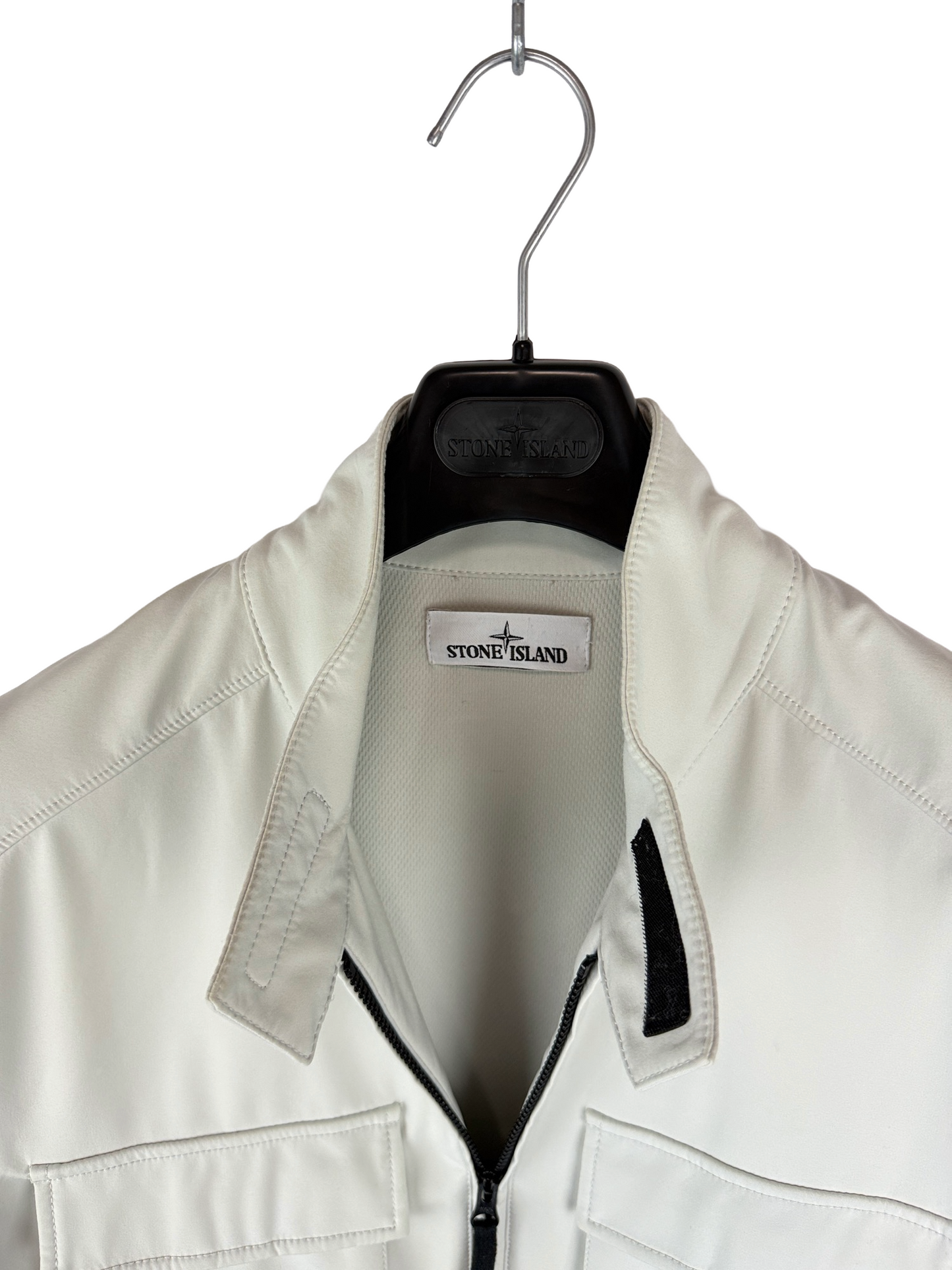 Giacca Light Soft Shell-R bianca con zip Stone Island - Taglia XXL