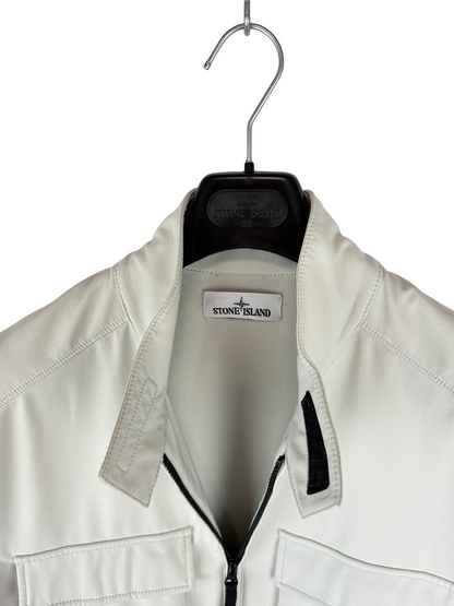 Giacca Light Soft Shell-R bianca con zip Stone Island - Taglia XXL