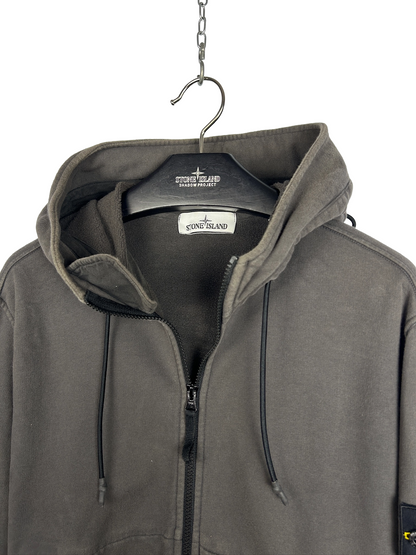 Felpa marrone con zip e cappuccio Stone Island - Taglia L