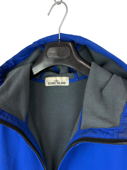 Giacca Soft Shell-R blu con zip e cappuccio Stone Island - Taglia XL