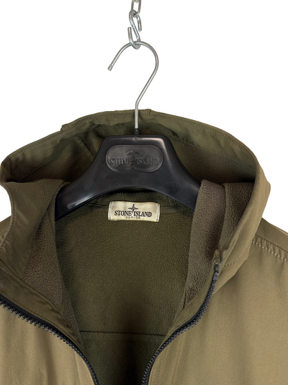 Giacca Soft Shell-R verde con zip e cappuccio Stone Island - Taglia Junior (14 anni, 170cm)