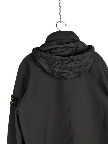 Giacca Prototipo Soft Shell-R nero con zip e cappuccio Stone Island nuovo - Taglia L