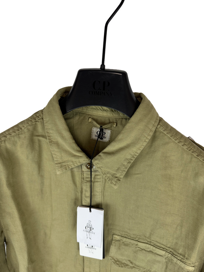 Overshirt beige con chiusura a zip C.P. Company (nuova con cartellino) - Taglia L