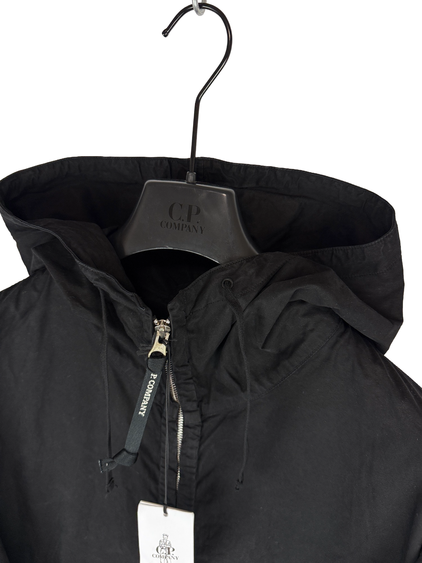 Giacca nera con zip e cappuccio C.P. Company (nuova con cartellino) - Taglia L, XL, XXL