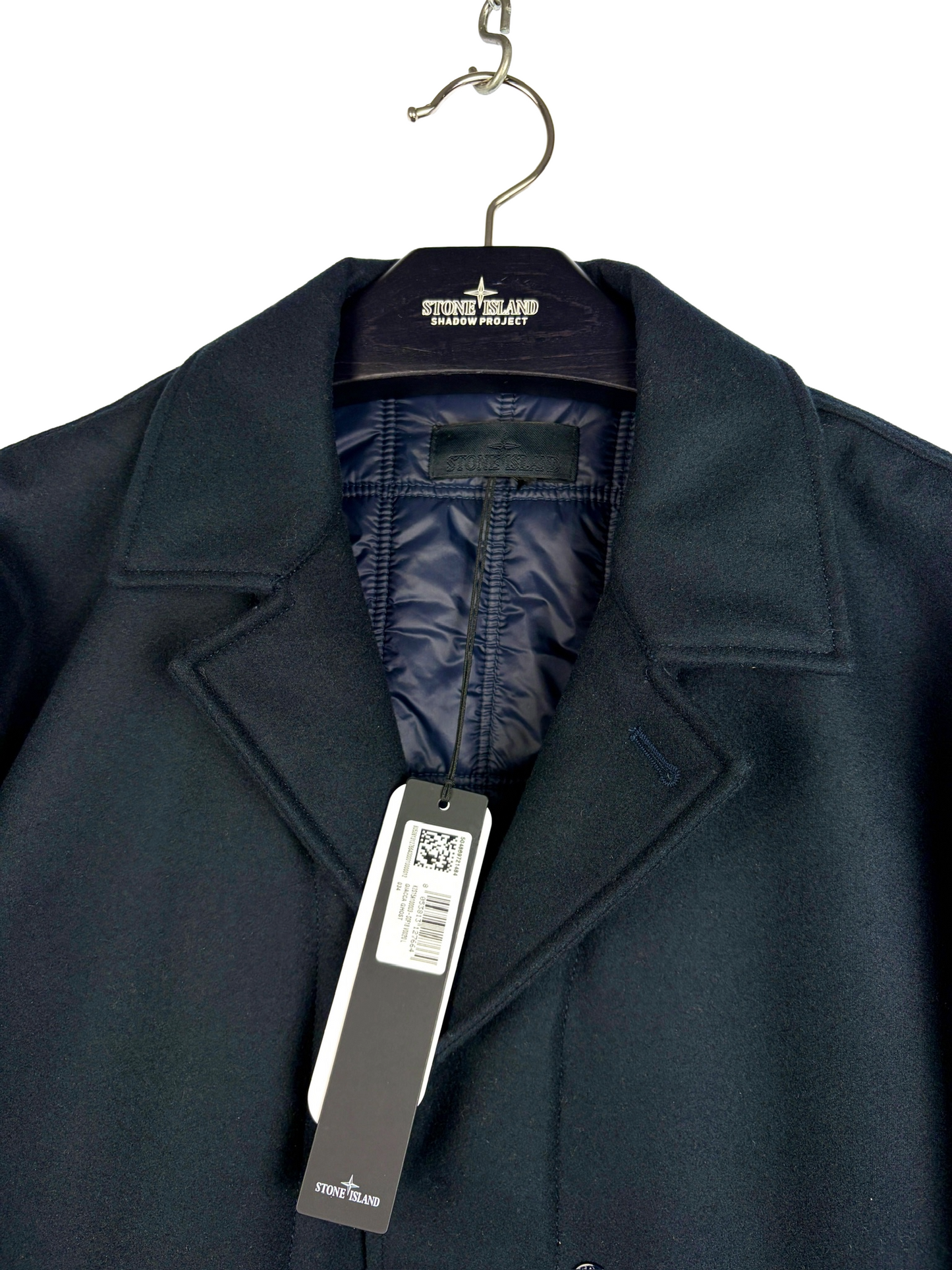 Giacca blu navy Ghost Piece Performance Flannel Capo Campionario Stone Island (nuova con cartellino) - Taglia L