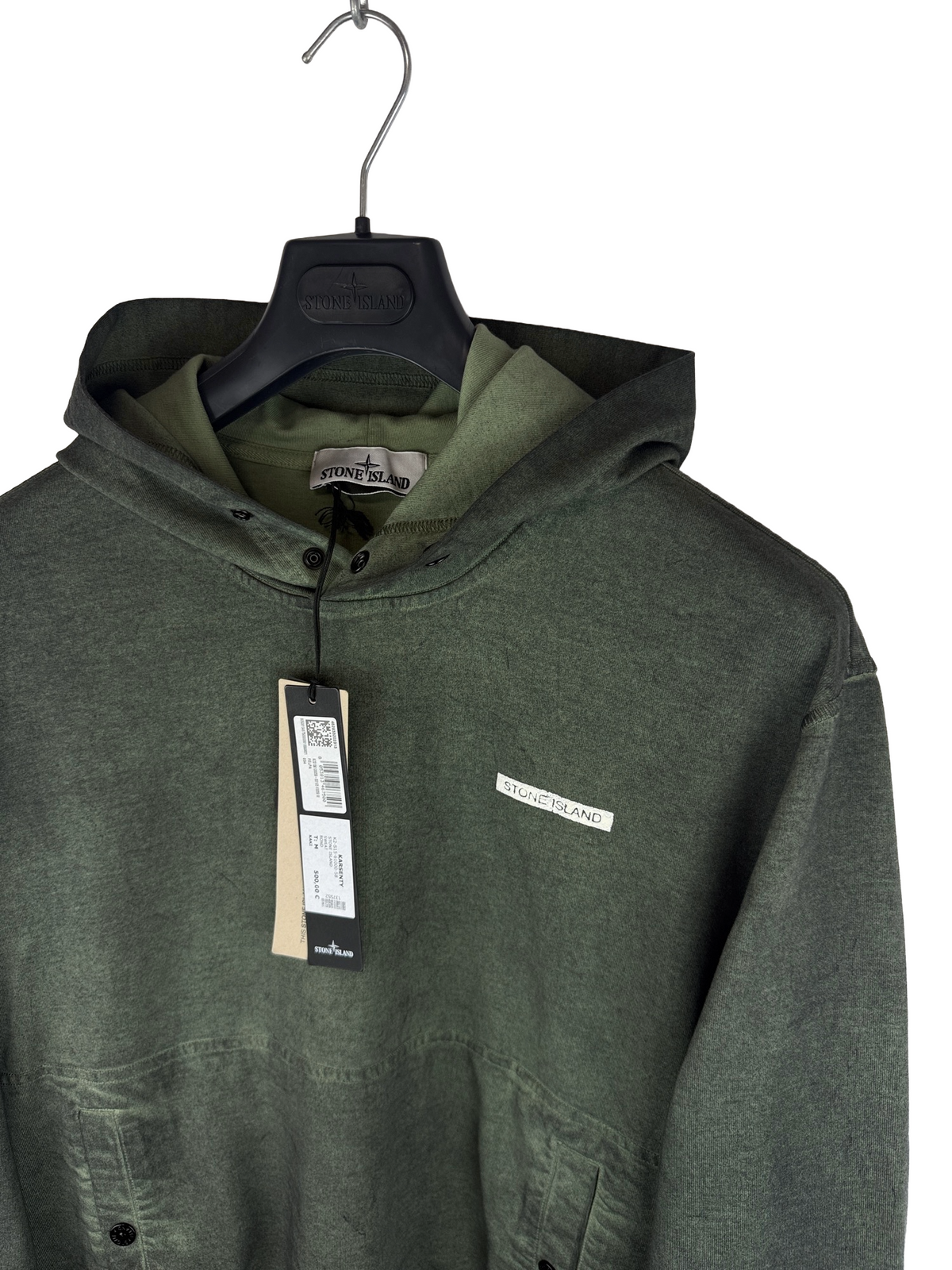 Felpa verde kaki con cappuccio 2025 Stone Island nuova con cartellino - Taglia M - foto 2