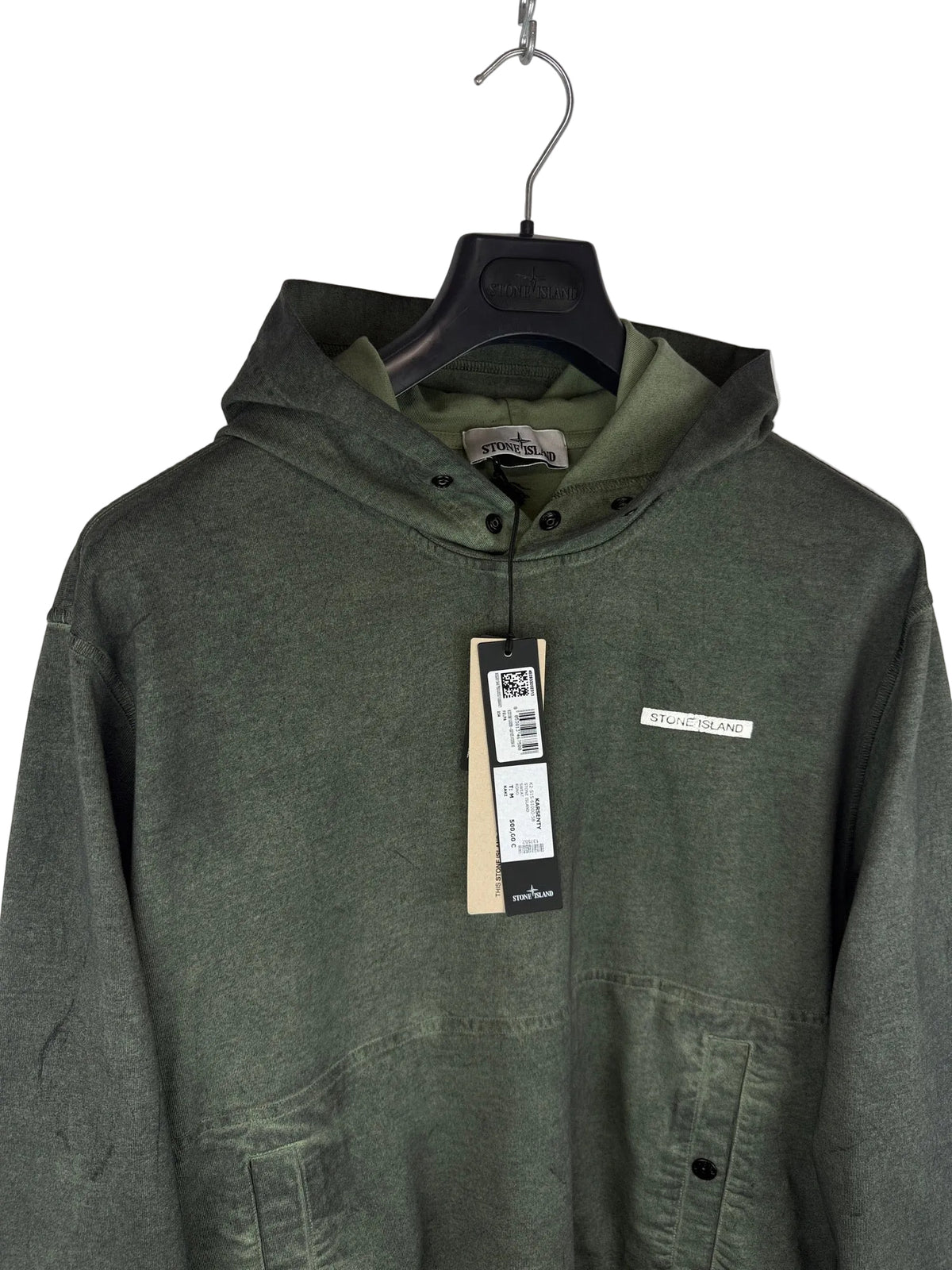 Felpa verde kaki con cappuccio 2025 Stone Island nuova con cartellino - Taglia M - foto 3
