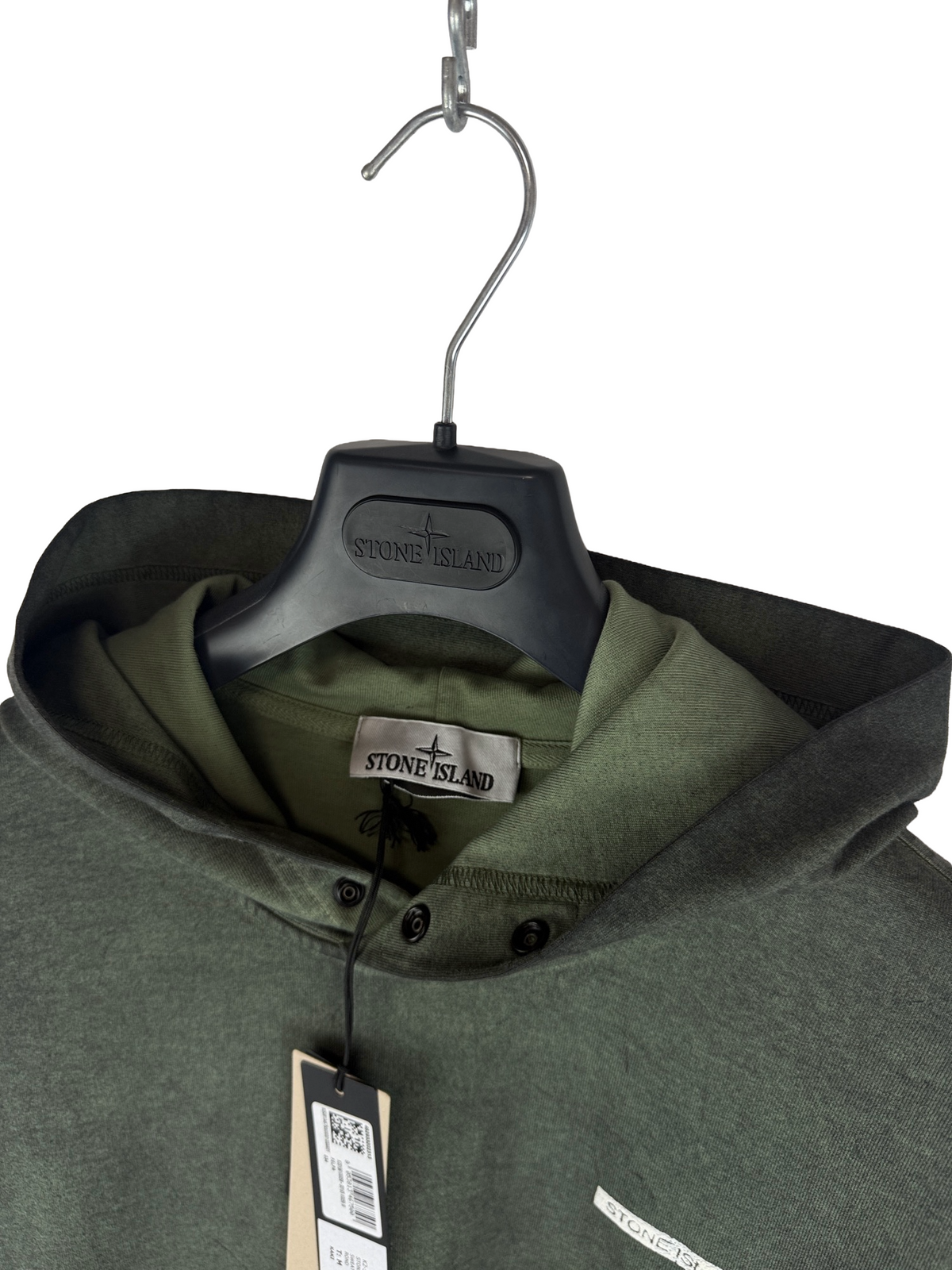 Felpa verde kaki con cappuccio 2025 Stone Island nuova con cartellino - Taglia M - foto 4