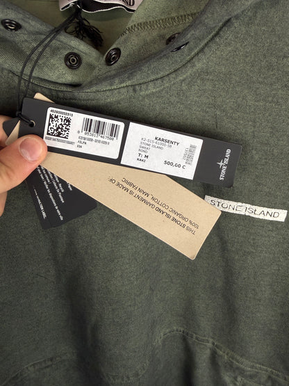 Felpa verde kaki con cappuccio 2025 Stone Island nuova con cartellino - Taglia M - foto 5