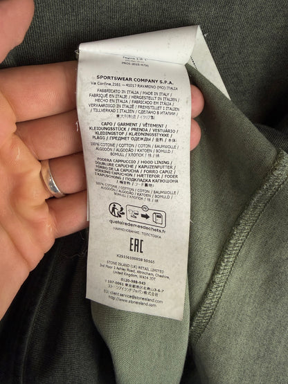 Felpa verde kaki con cappuccio 2025 Stone Island nuova con cartellino - Taglia M - foto 9