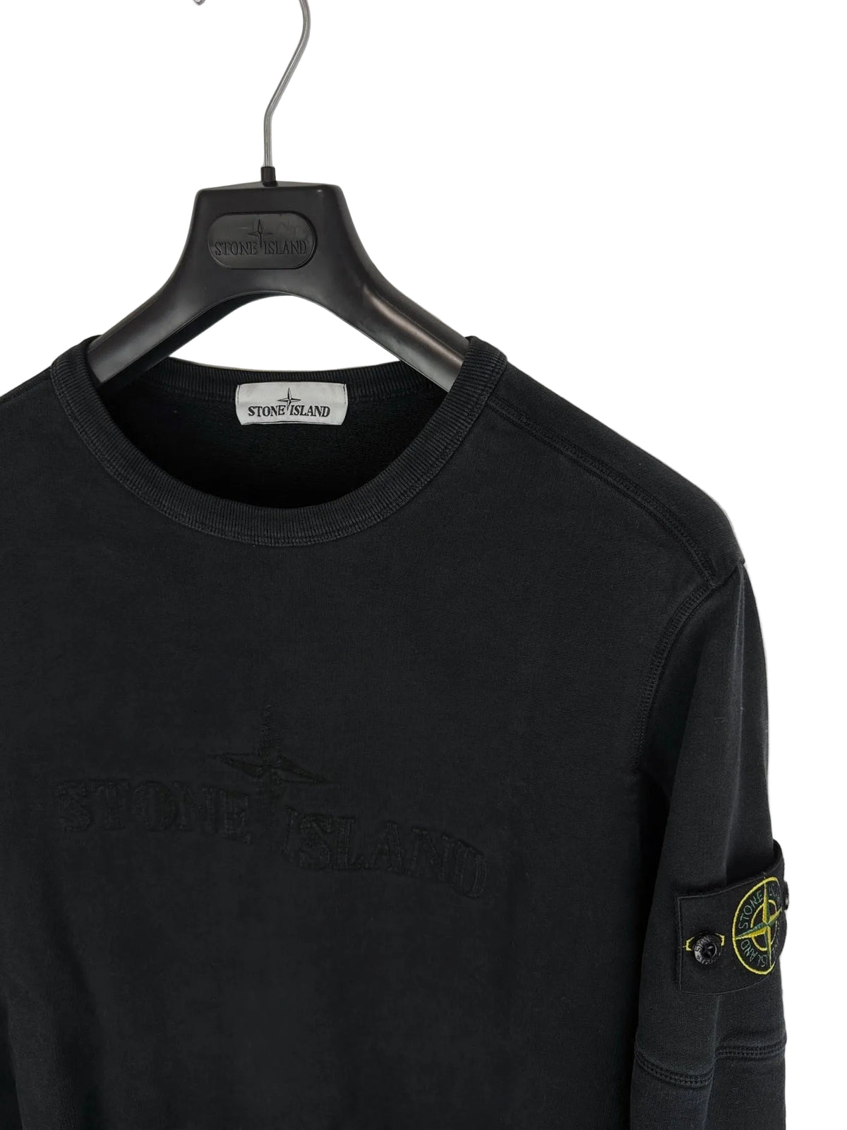 Felpa nera con logo Stone Island - Taglia L - foto 2